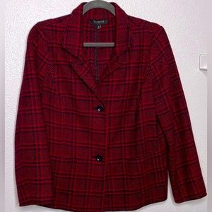 Red Herringbone Single Breasted Blazer 8